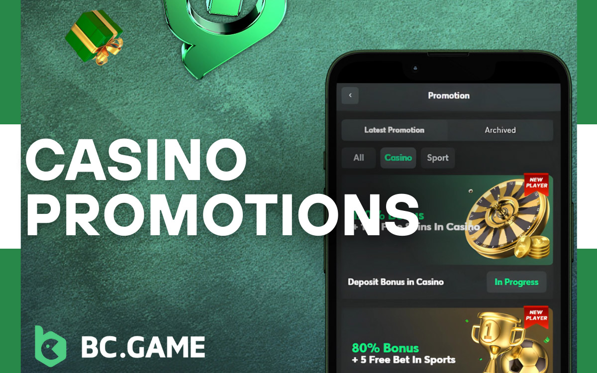 The platform offers exclusive casino promotions